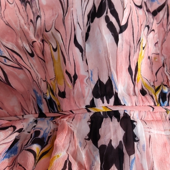 J. CREW Pink Silk Print Marbeled A-Line Cap Sleeve Dress Size 4 - Picture 9 of 9